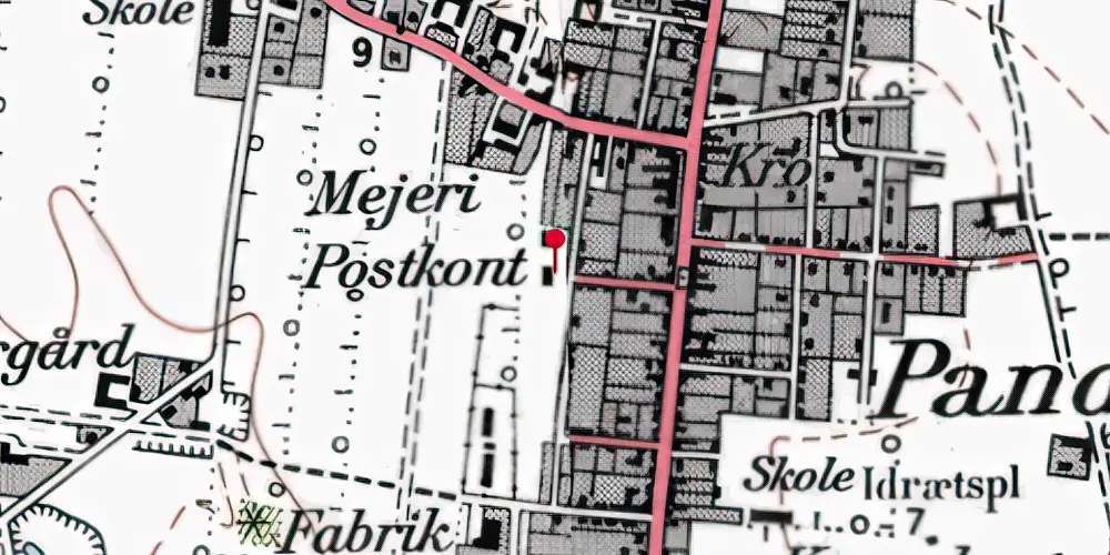 Historisk kort over Pandrup Station Historisk kort over Pandrup Station
