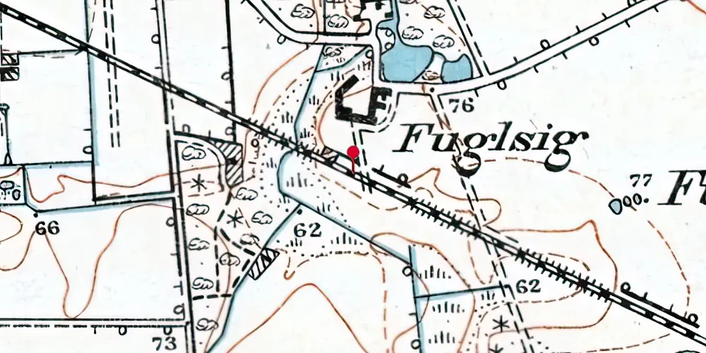 Historisk kort over Fuglsig Trinbræt Historisk kort over Fuglsig Trinbræt