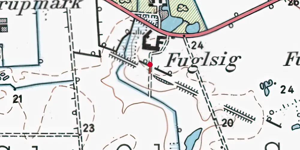 Historisk kort over Fuglsig Trinbræt Historisk kort over Fuglsig Trinbræt