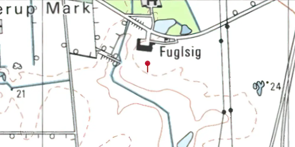 Historisk kort over Fuglsig Trinbræt Historisk kort over Fuglsig Trinbræt
