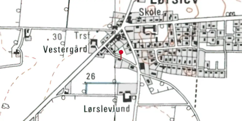 Historisk kort over Lørslev Station Historisk kort over Lørslev Station