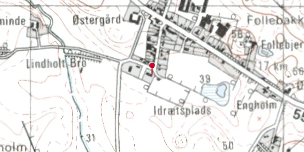 Historisk kort over Sæsing Station Historisk kort over Sæsing Station