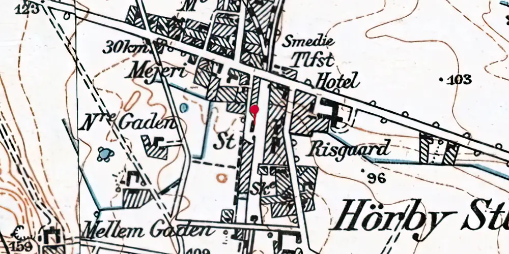 Historisk kort over Hørby Station Historisk kort over Hørby Station