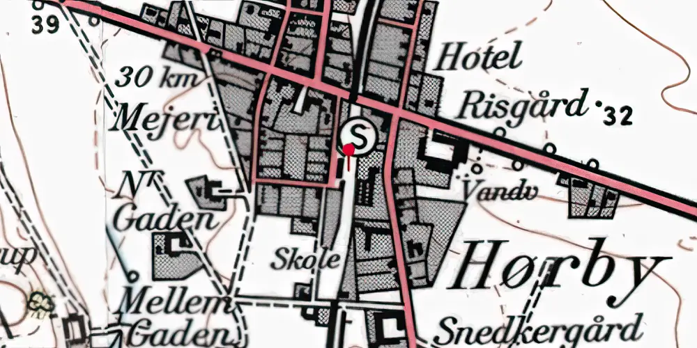 Historisk kort over Hørby Station Historisk kort over Hørby Station