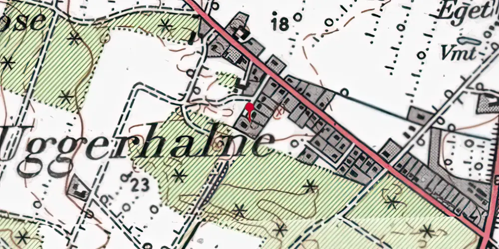 Historisk kort over Uggerhalne Station Historisk kort over Uggerhalne Station