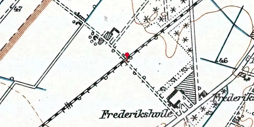Historisk kort over Frederikshvile Trinbræt Historisk kort over Frederikshvile Trinbræt