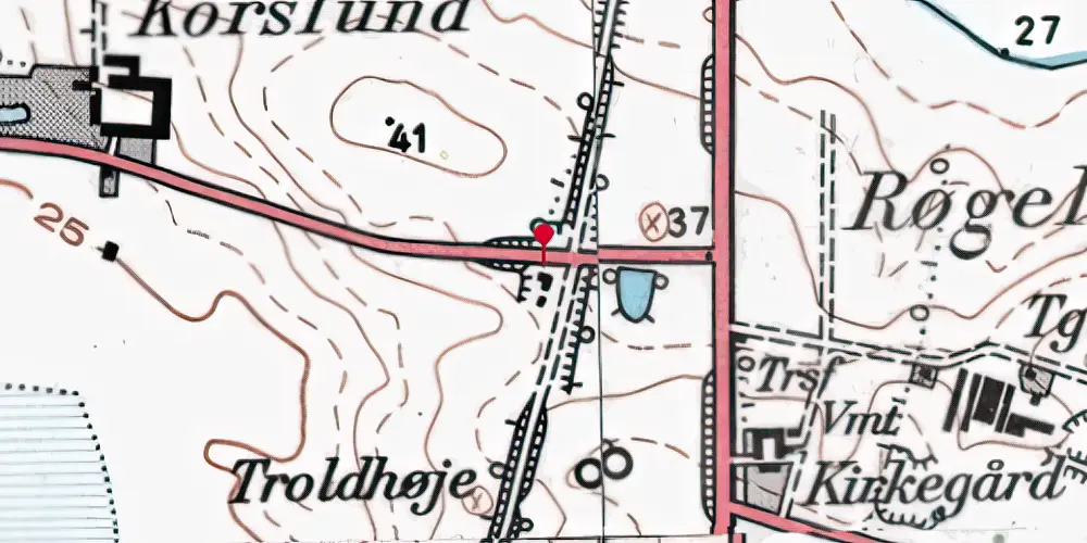 Historisk kort over Røgelhede Station Historisk kort over Røgelhede Station