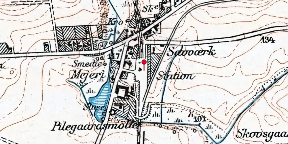Historisk kort over Hellum Station Historisk kort over Hellum Station