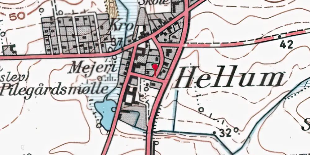 Historisk kort over Hellum Station Historisk kort over Hellum Station