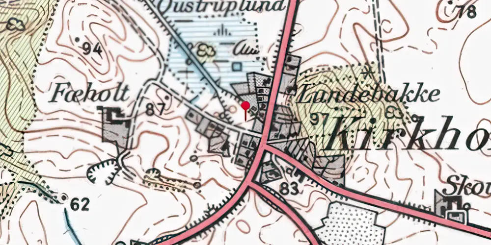 Historisk kort over Kirkholt Trinbræt