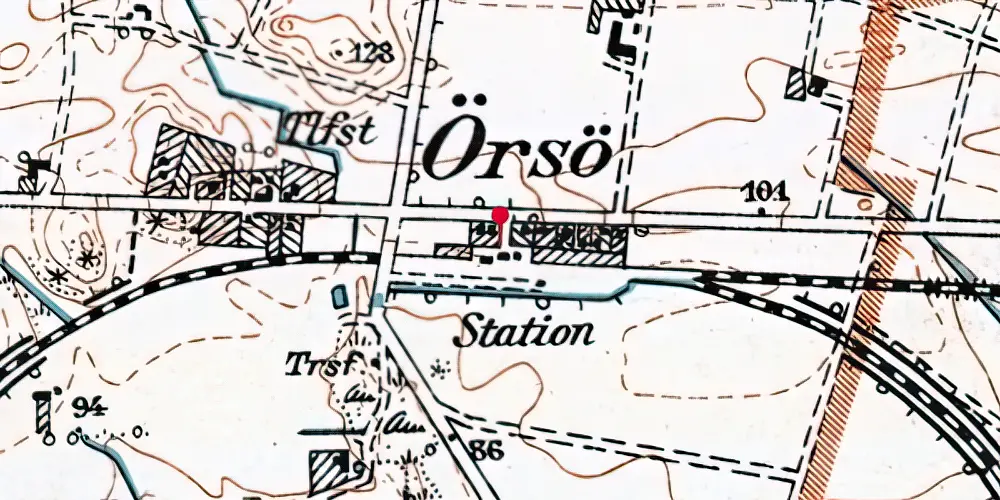 Historisk kort over Ørsø Station