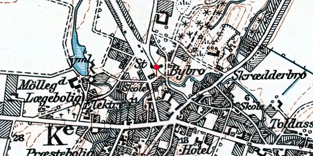 Historisk kort over Asaa Station Historisk kort over Asaa Station