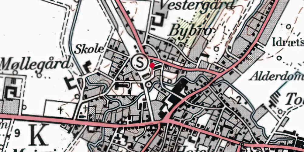 Historisk kort over Asaa Station Historisk kort over Asaa Station