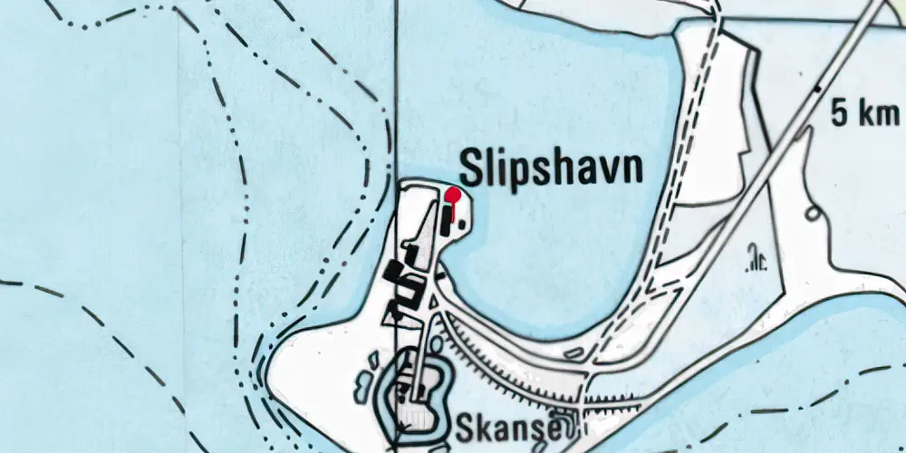 Historisk kort over Slipshavn Station Historisk kort over Slipshavn Station