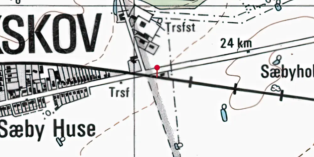 Historisk kort over Sæby Huse Trinbræt Historisk kort over Sæby Huse Trinbræt