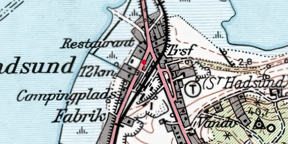 Historisk kort over Hadsund Syd Station Historisk kort over Hadsund Syd Station