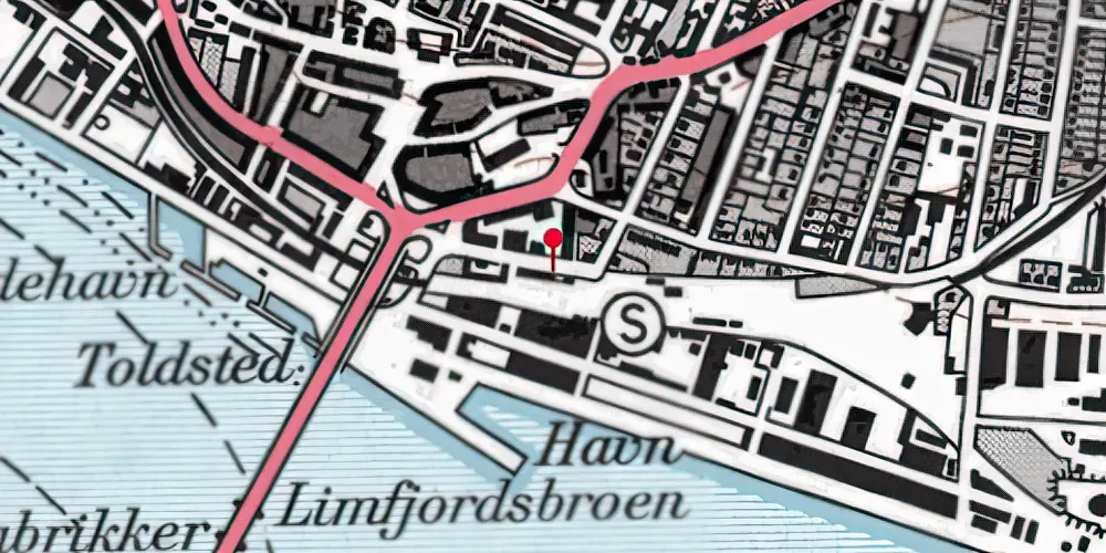 Historisk kort over Nørresundby Havnestation Station Historisk kort over Nørresundby Havnestation Station