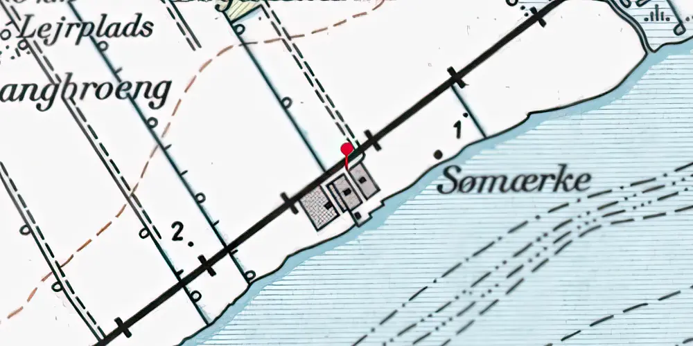 Historisk kort over Engholm Strand Trinbræt Historisk kort over Engholm Strand Trinbræt