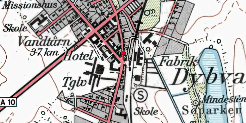 Historisk kort over Dybvad Station