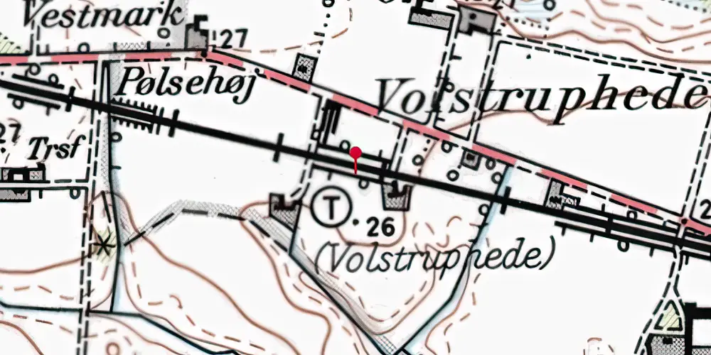 Historisk kort over Volstrup hede Trinbræt Historisk kort over Volstrup hede Trinbræt