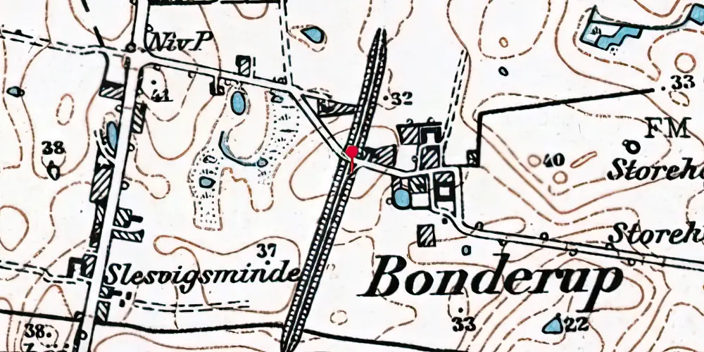 Historisk kort over Bonderup Sjælland Trinbræt Historisk kort over Bonderup Sjælland Trinbræt