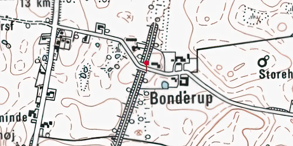 Historisk kort over Bonderup Sjælland Trinbræt Historisk kort over Bonderup Sjælland Trinbræt