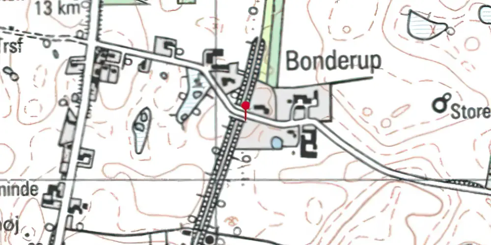 Historisk kort over Bonderup Sjælland Trinbræt Historisk kort over Bonderup Sjælland Trinbræt
