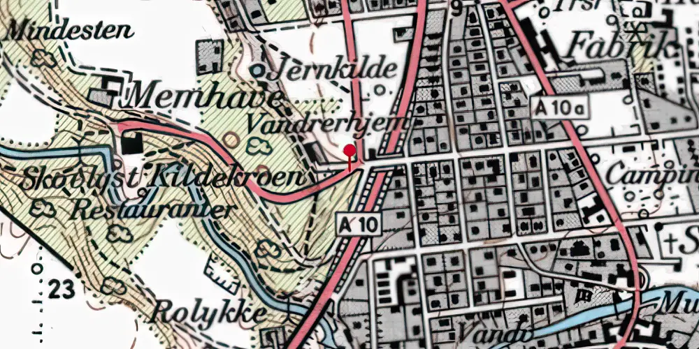 Historisk kort over Kurhotellet Trinbræt Historisk kort over Kurhotellet Trinbræt