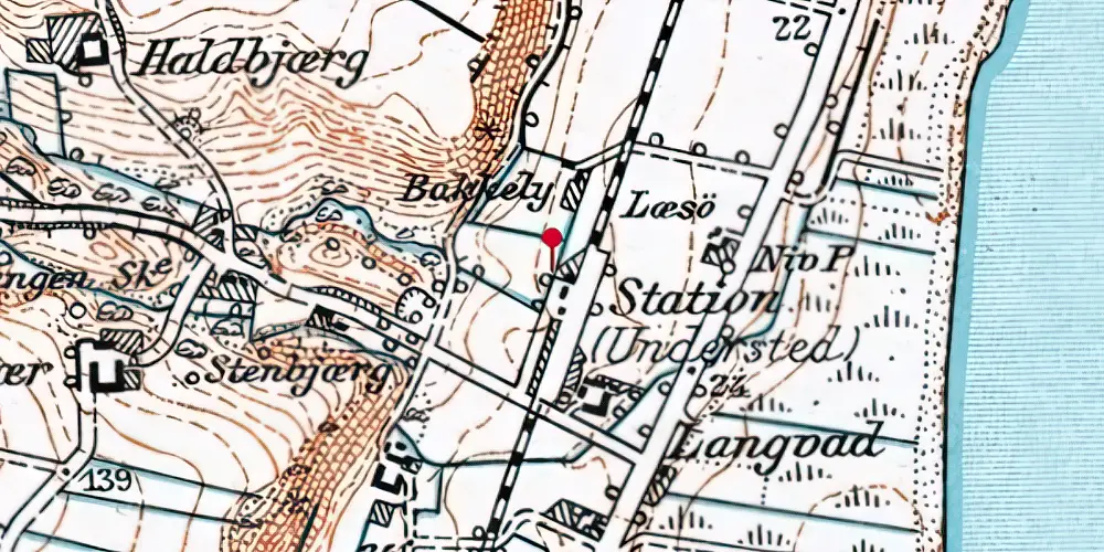 Historisk kort over Understed Station Historisk kort over Understed Station