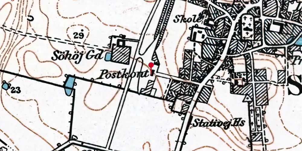 Historisk kort over Skibby Station Historisk kort over Skibby Station