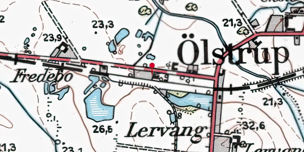 Historisk kort over Lervang Station Historisk kort over Lervang Station