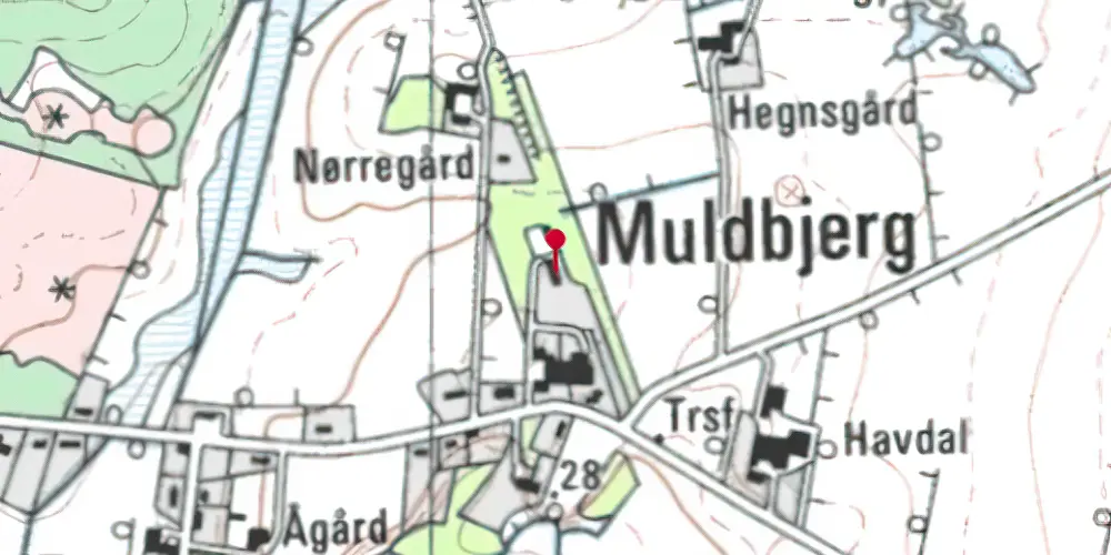 Historisk kort over Muldbjerg Station Historisk kort over Muldbjerg Station