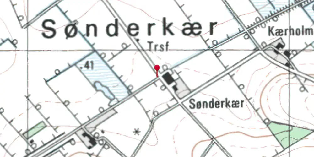 Historisk kort over Sønderkær Trinbræt