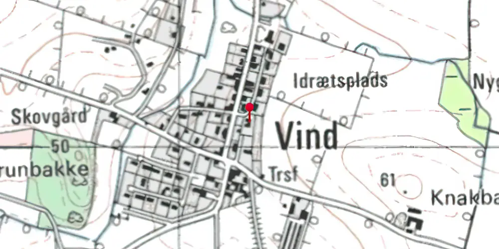 Historisk kort over Vind Station Historisk kort over Vind Station