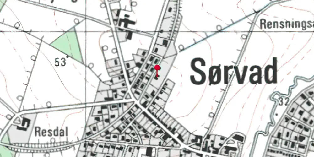 Historisk kort over Sørvad Station Historisk kort over Sørvad Station