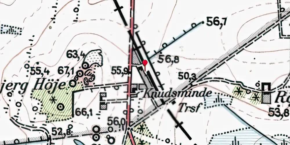 Historisk kort over Vennevold Station Historisk kort over Vennevold Station