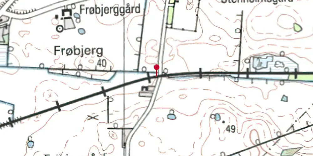 Historisk kort over Oustrup Trinbræt Historisk kort over Oustrup Trinbræt