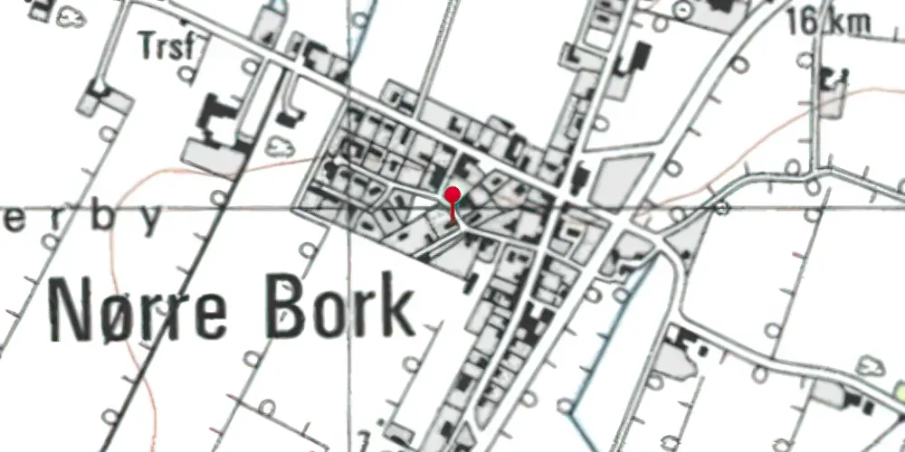 Historisk kort over Nørre Bork Station Historisk kort over Nørre Bork Station