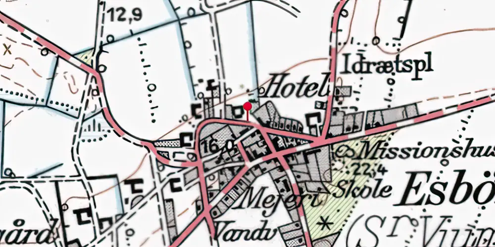 Historisk kort over Sønder Vium Station Historisk kort over Sønder Vium Station