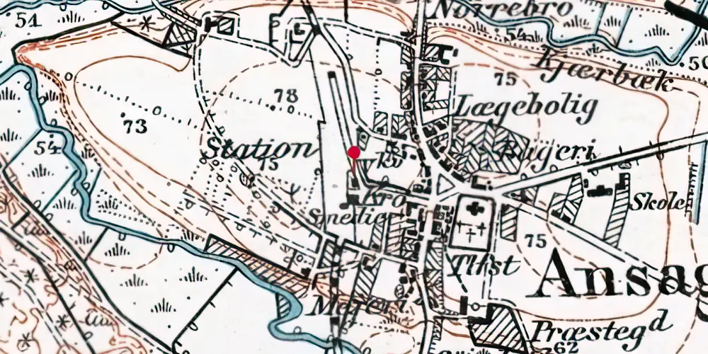 Historisk kort over Ansager Station Historisk kort over Ansager Station