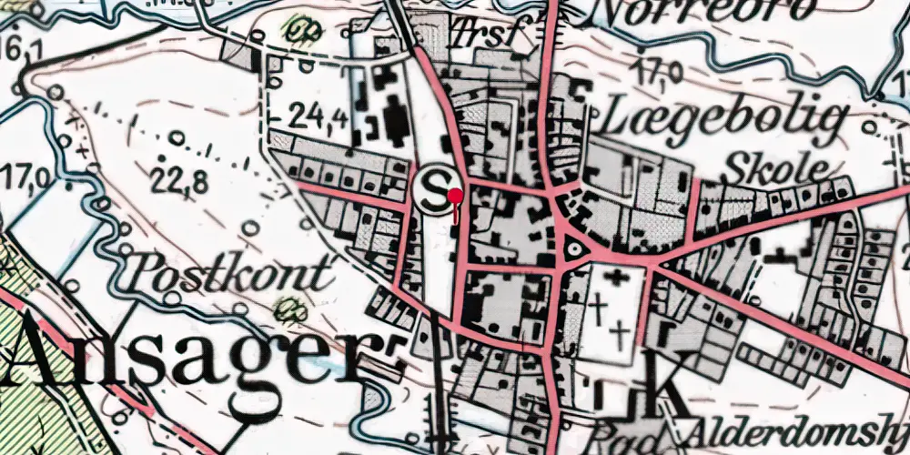Historisk kort over Ansager Station Historisk kort over Ansager Station