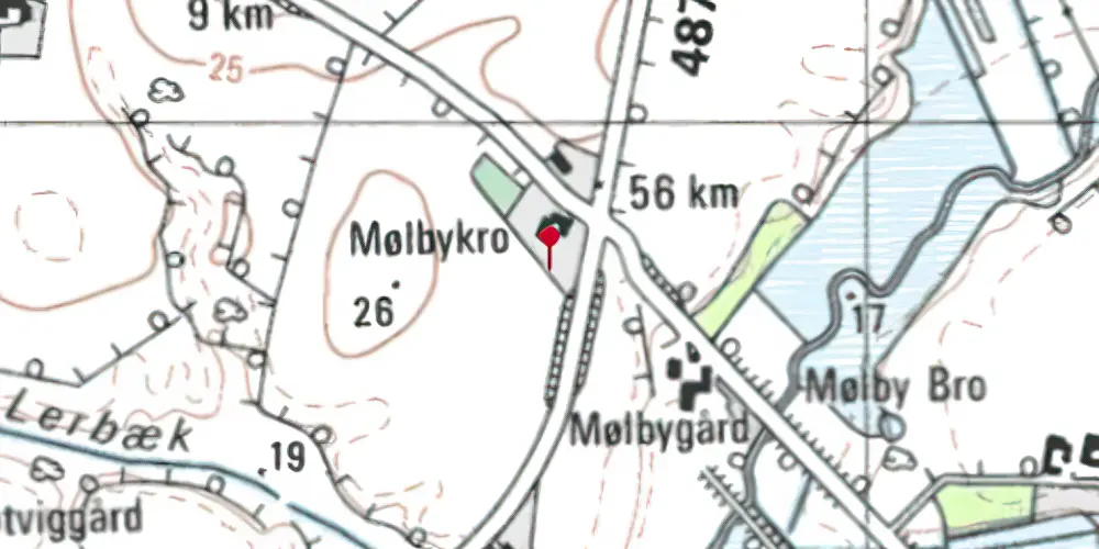 Historisk kort over Mølby Kro Trinbræt Historisk kort over Mølby Kro Trinbræt
