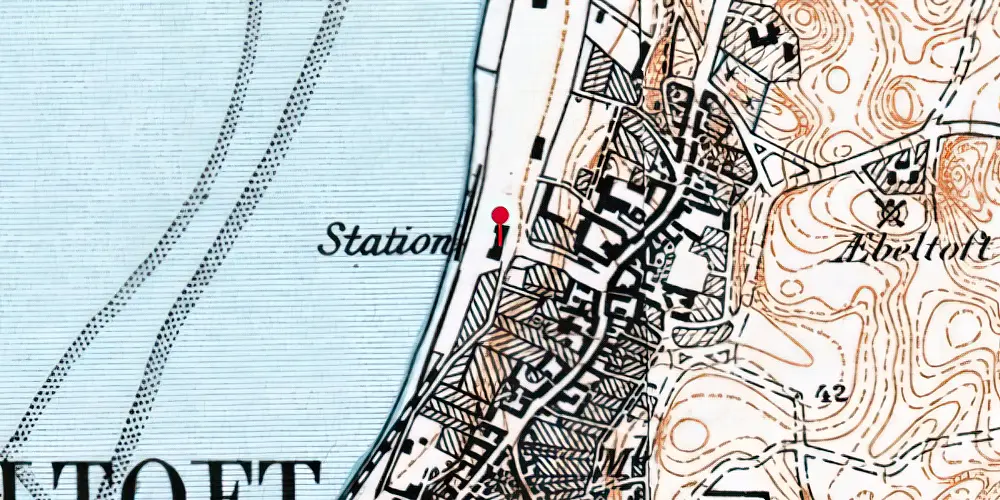 Historisk kort over Ebeltoft Station