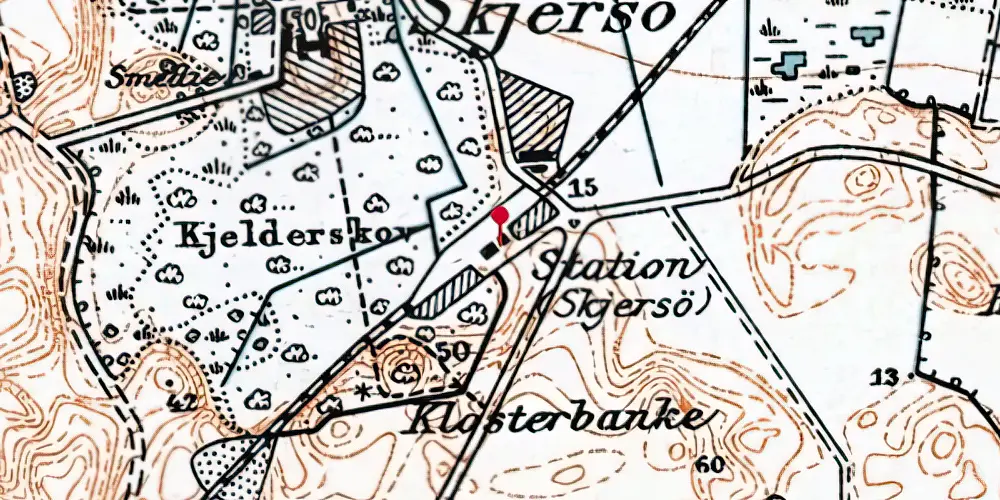 Historisk kort over Skærsø Station