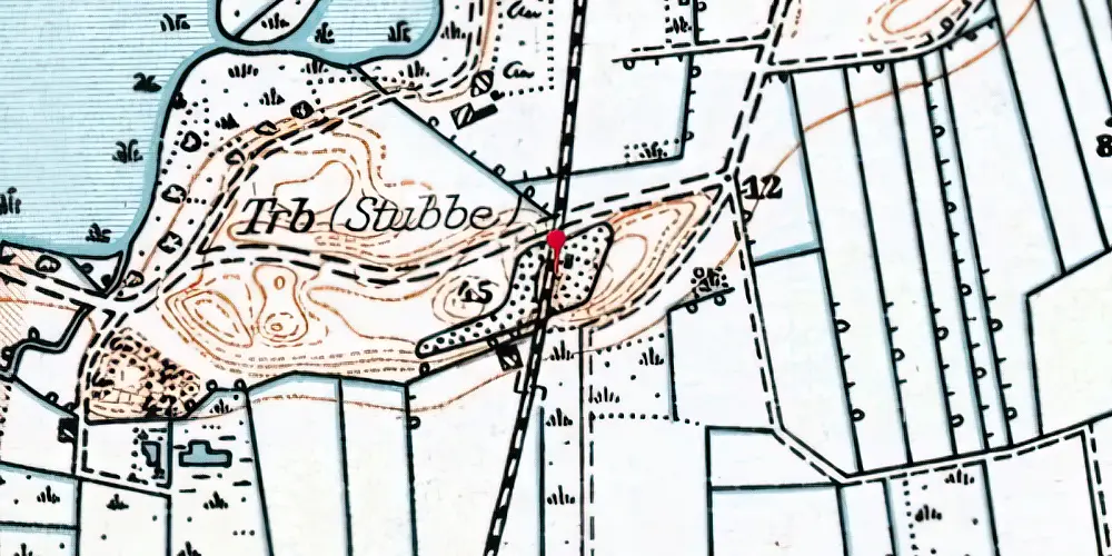 Historisk kort over Stubbe Trinbræt Historisk kort over Stubbe Trinbræt