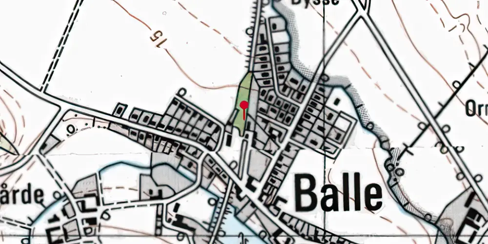 Historisk kort over Balle Station Historisk kort over Balle Station