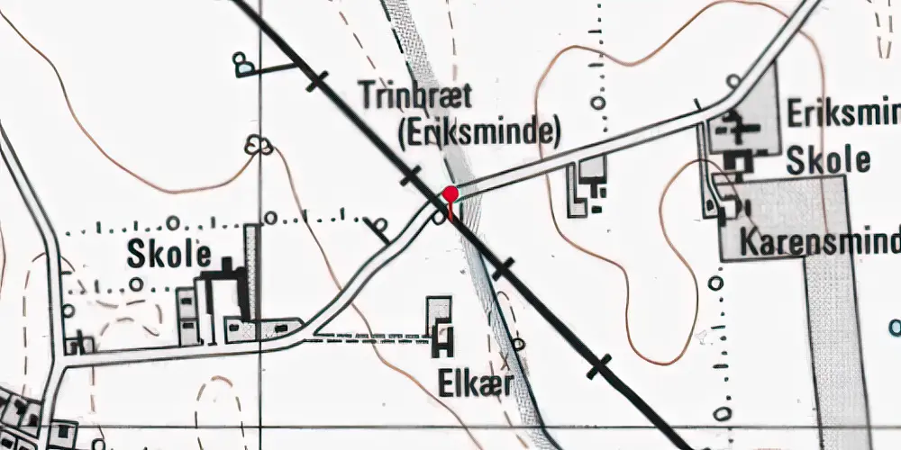 Historisk kort over Eriksminde Trinbræt Historisk kort over Eriksminde Trinbræt