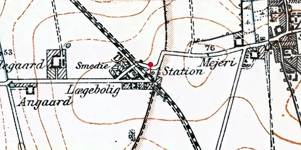 Historisk kort over Boulstrup Station