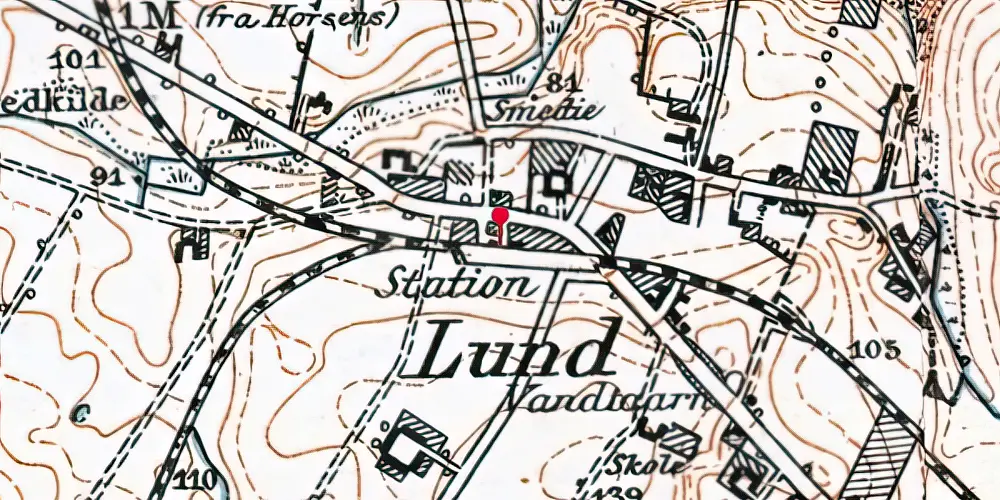 Historisk kort over Lund Station Historisk kort over Lund Station