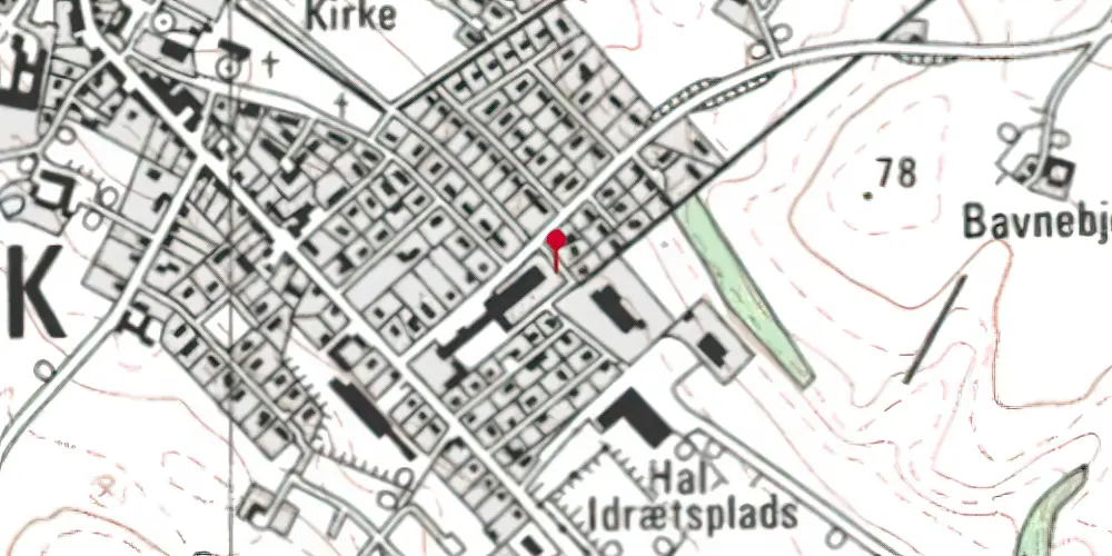 Historisk kort over Monbjergvejen Trinbræt
